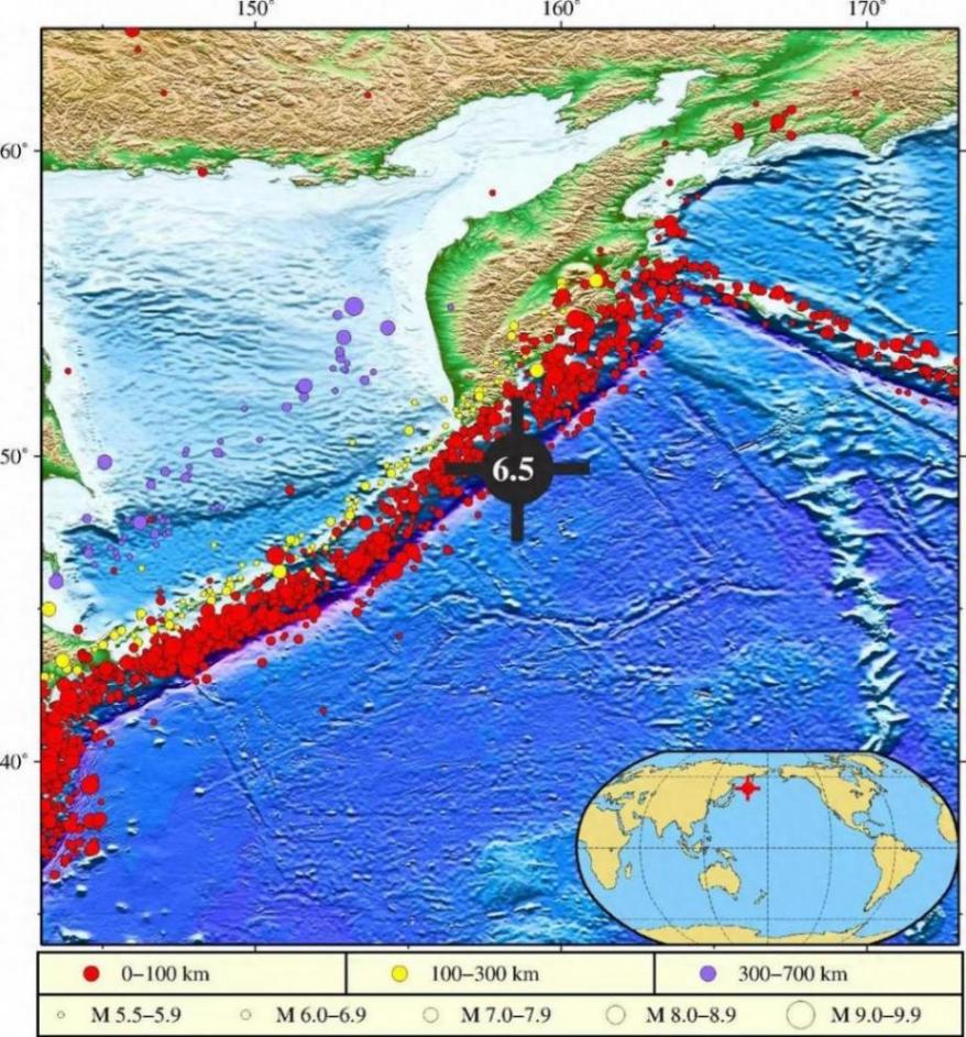 千島群島發生6.5級地震